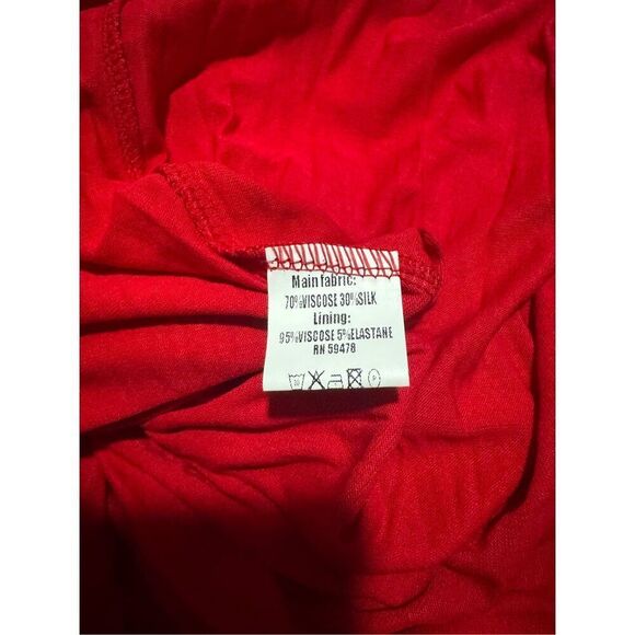 Le Ragazze made in Italy red floral print maxi dress L - Picture 4 of 9